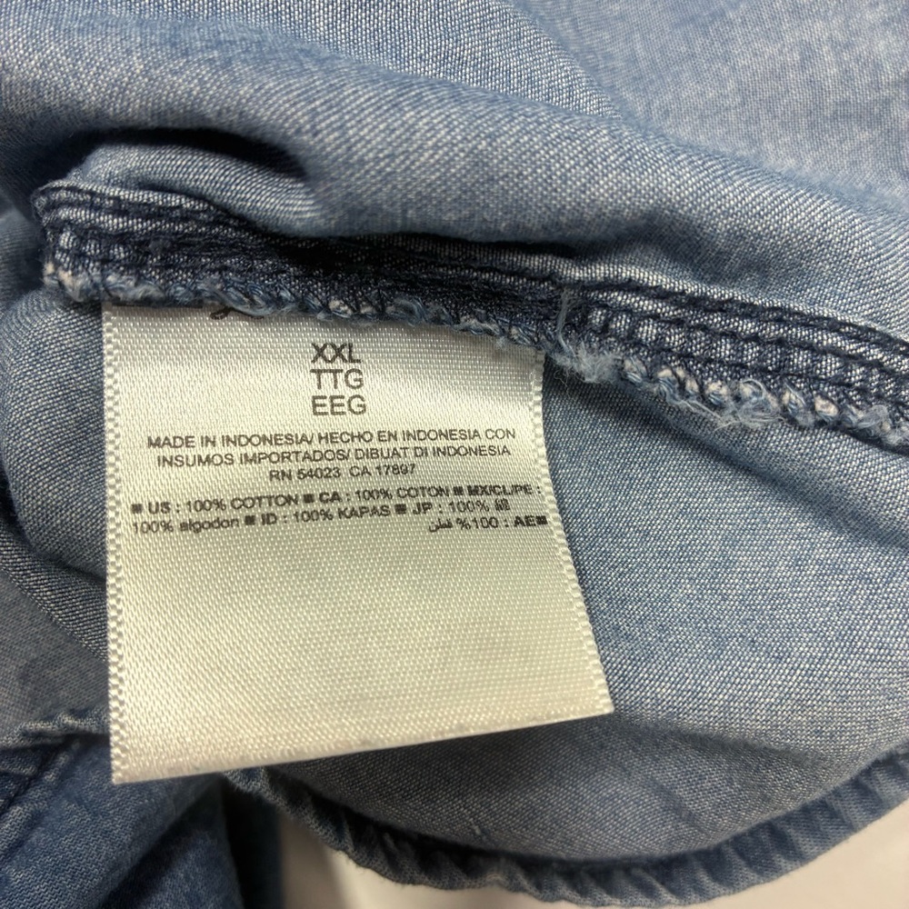 Old navy Mini Dress Women Size XXL lightweight denim‎ layered spaghetti straps - Picture 10 of 14